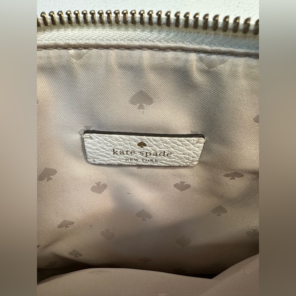 KATE SPADE LEILA STRIPED CANVAS TRIPLE GUSSET CROSSBODY BAG - Picture 6 of 11